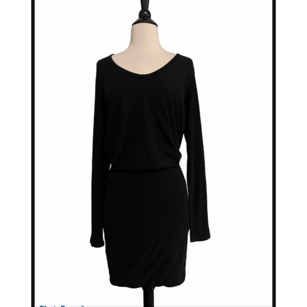 James Perse Crepe Blouson Long Sleeve Dress 4